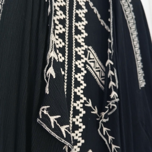 Hot & Delicious Kimono Top Open Front Cardigan Embroidered Sleeves Pockets - Picture 14 of 14